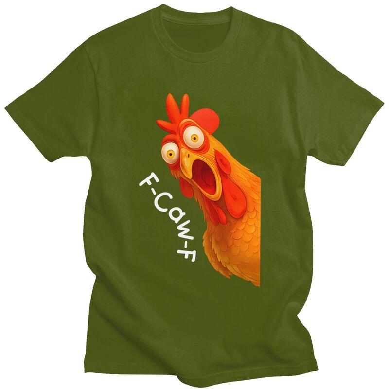 FCawFChicken TShirt 100 Cotton Tee Tops Streetwear Round Neck Sarcastic Rooster Tshirts Fashion ShortSleeve Clothes