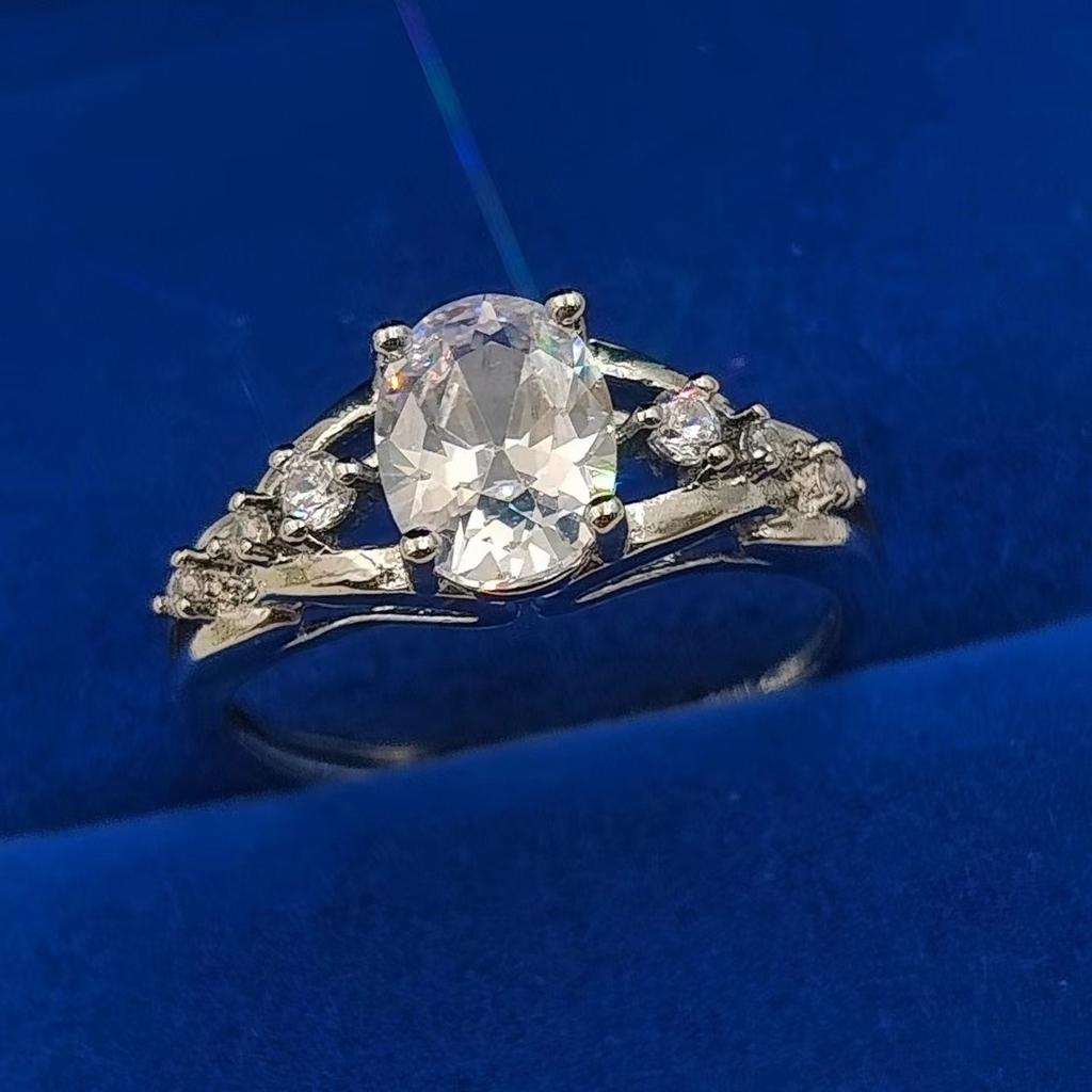 Type Coconut Zir*****Pen Ring Women'S Niche Design Light Luxury Fashion Crystal Ring Hand Jewelry