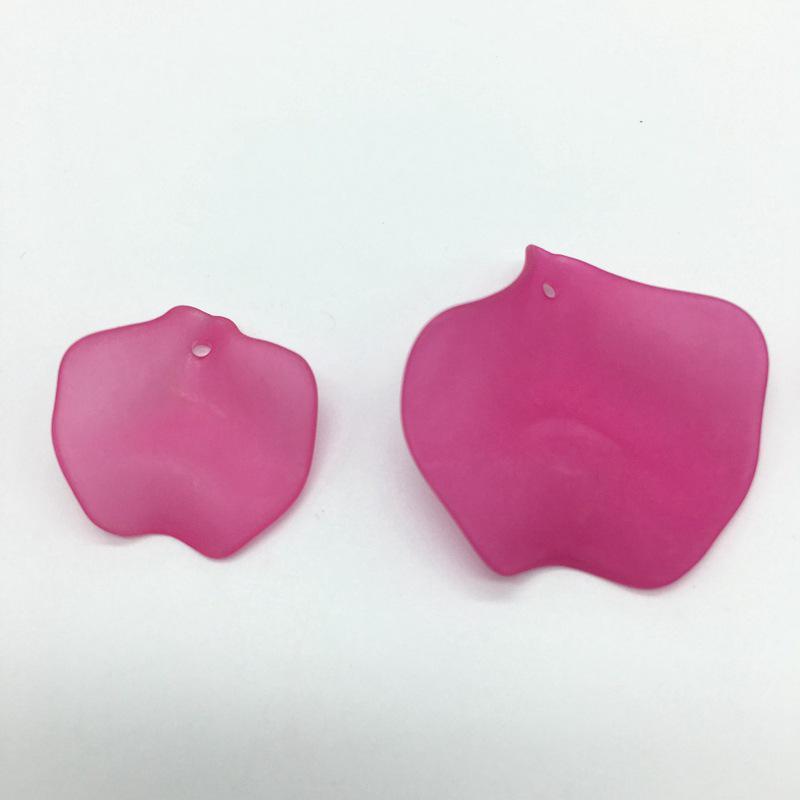 Frosted Lotus Leaf Thin Slices 24-36mm, Colored Hanging Holes for DIY Jewelry & Flower Weaving.
