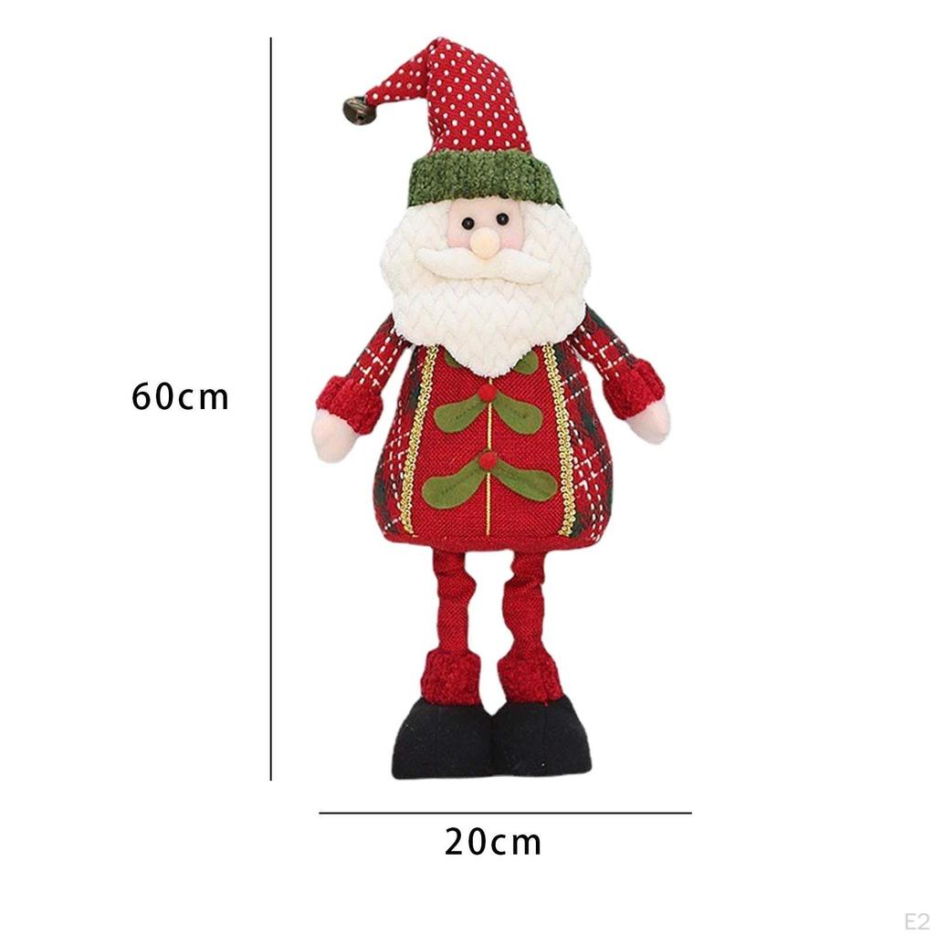 Figura de Natal Pernas Longas Boneca de Pelúcia Papai Noel em Pé Decoração para Quarto de Natal