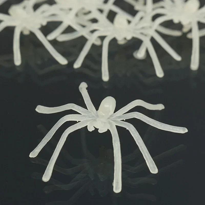 

10 Pcs Party DIY Decoration Halloween Luminous Rubber Fake Spider Plastic Figure Prank Funny Toy Home Party Decoration Gift
