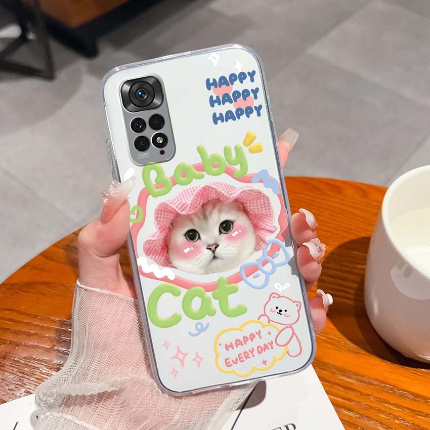 Para Redmi Note 11 11S 11T 12 12S Pro Plus Turbo Capa de Telefone Padrão de Laço Rosa Bonito Silicone Transparente de Alta Qualidade Capa Antiderrapante Para Carcaça Redmi