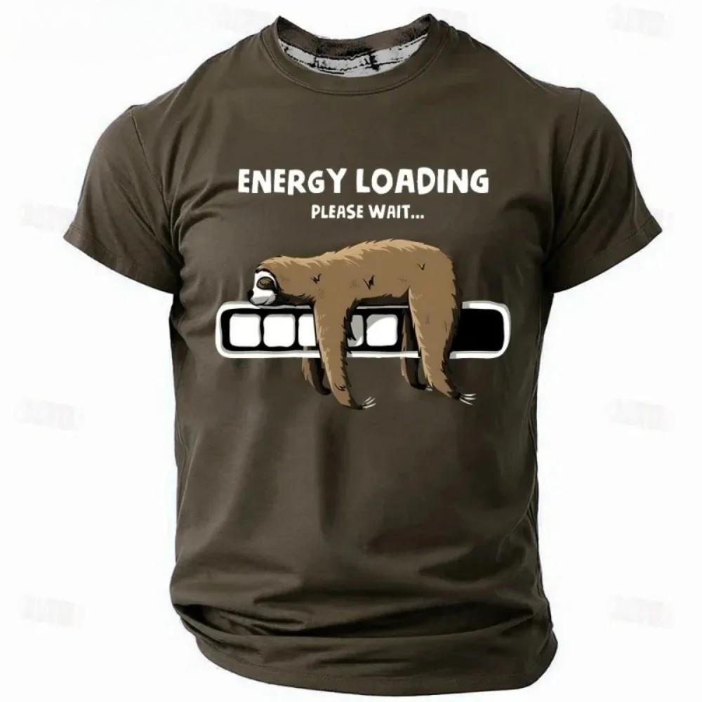 3D Printed Funny Sloth Pattern T-Shirts Summer Harajuku Short Sleeve Round Neck Loose Men's T-shirts