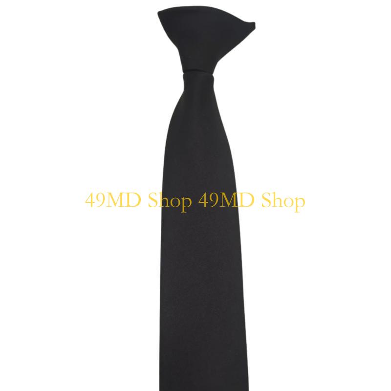 49MD Fashionable Lazy Clip On Neck Tie In Classical Color for Wedding Parties and Everyday Wear Unisex Pre Tied Necktie