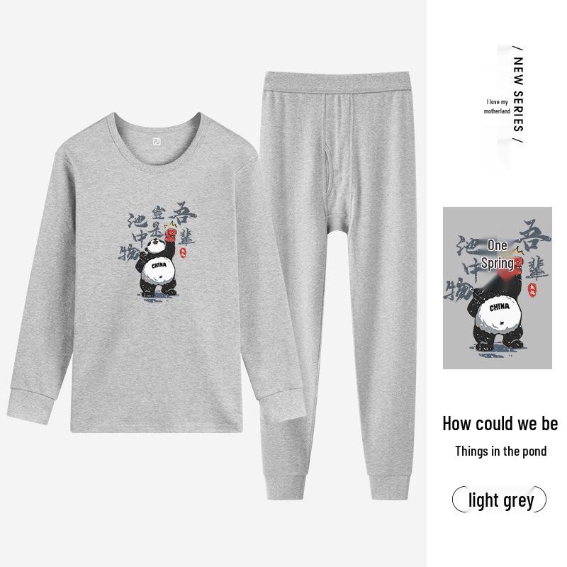 Men's Cotton Thermal Underwear Set for Autumn & Winter – Youth Round Neck Antibacterial