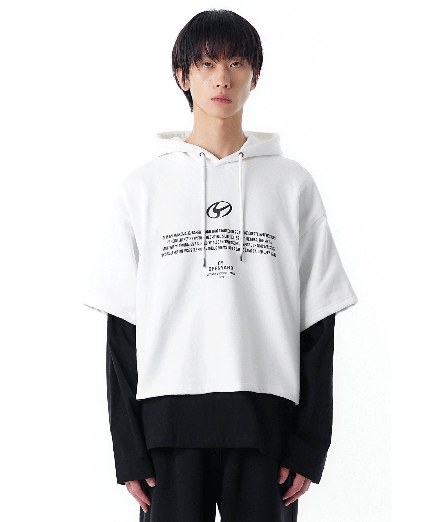 Oy L.S Hoodie-White/Black White/One Size