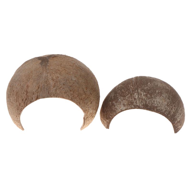 Coconut Shells Hut for Reptiles Hamsters Hideout Shelter Breeding Hermit Ornament House Aquarium Decor Growth Shelter