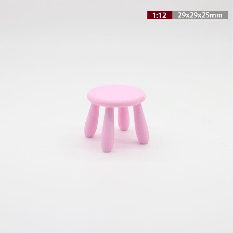 1Pc Mini Chair Toy 1:12 Scale Dollhouse Stool Gift Doll Accessories Plastic Miniature Furniture Photo Props Scene Model