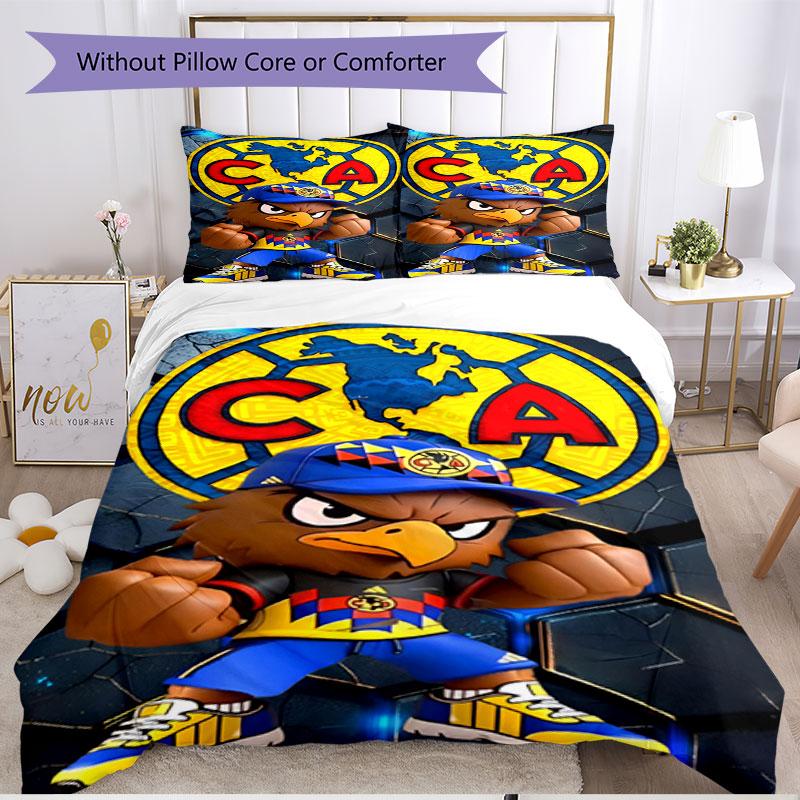 3pcs Duvet Cover Set (1*Duvet Cover + 2*Pillowcase, Without Core), Club America Print Soft All‑Season Bedding Set, Home Bedroom Decor Gift