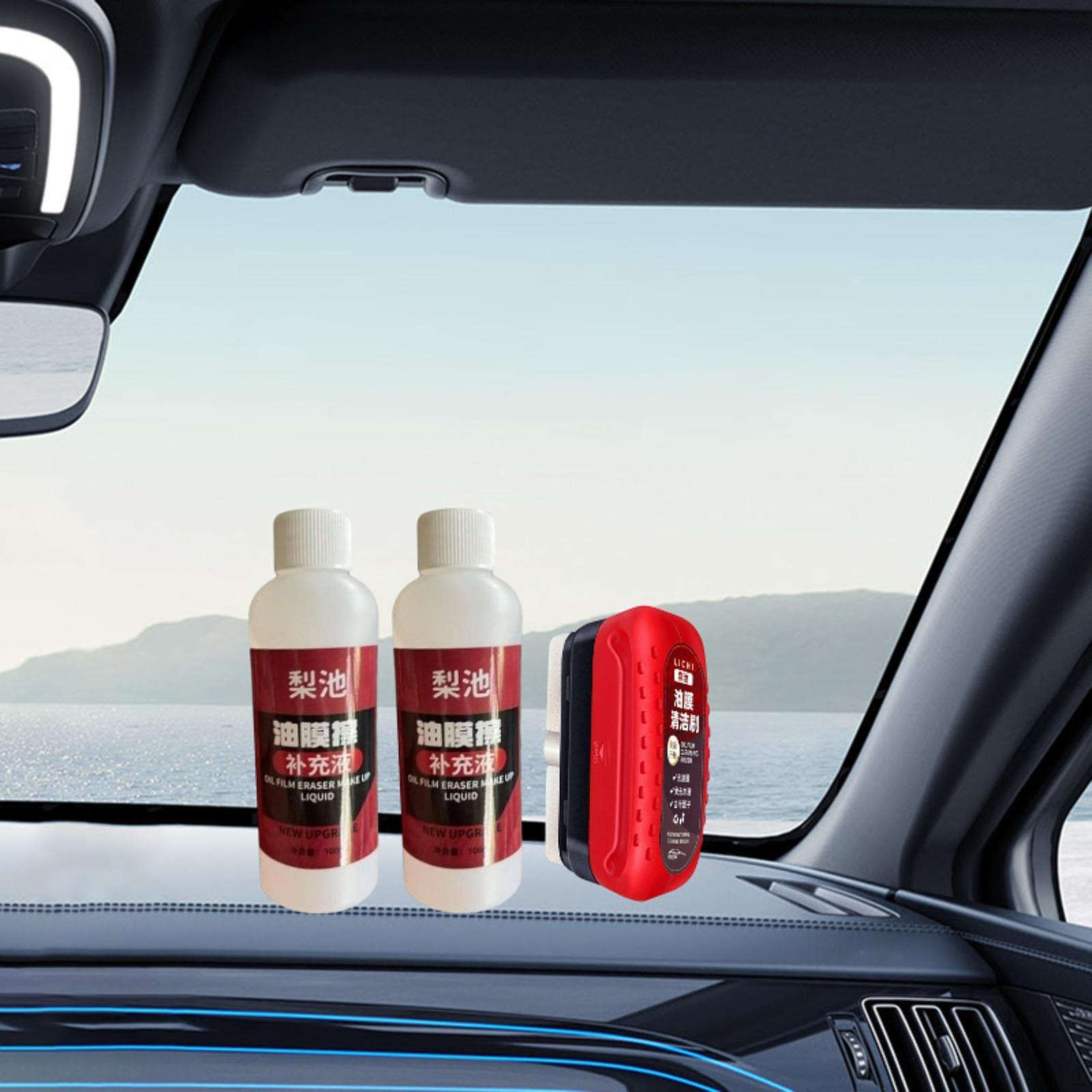 

Автомобильная щетка для очистки масляной пленки на стекле улучшает видимость автомобиля 1 Brush 2 Liquid