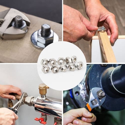 Winova M4 Hex Nuts, 304 Stainless Steel, 0.7mm Thread Pitch, 3.2mm Height, 7mm Hex Width, Mini Size Hex Nuts for Precision Machinery, Corrosion Resist