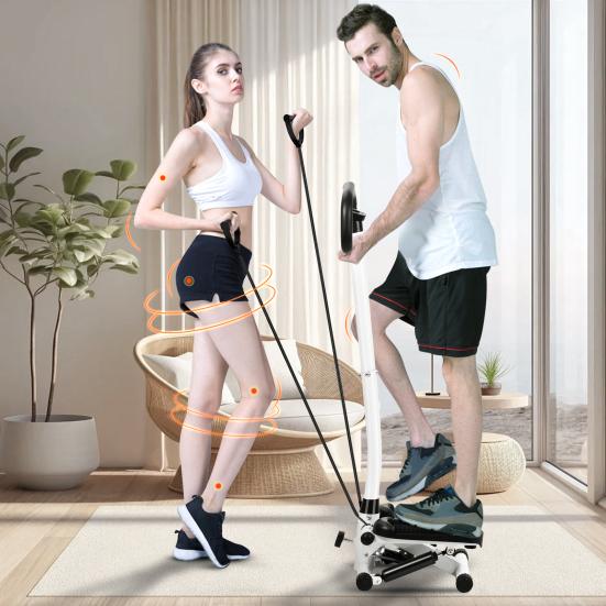 Fitness Smart Twist Stair Stepper Machine with Handlebar Stepper Machine Home Workout Equipment Stair Climber Height Adjustment Thigh Master