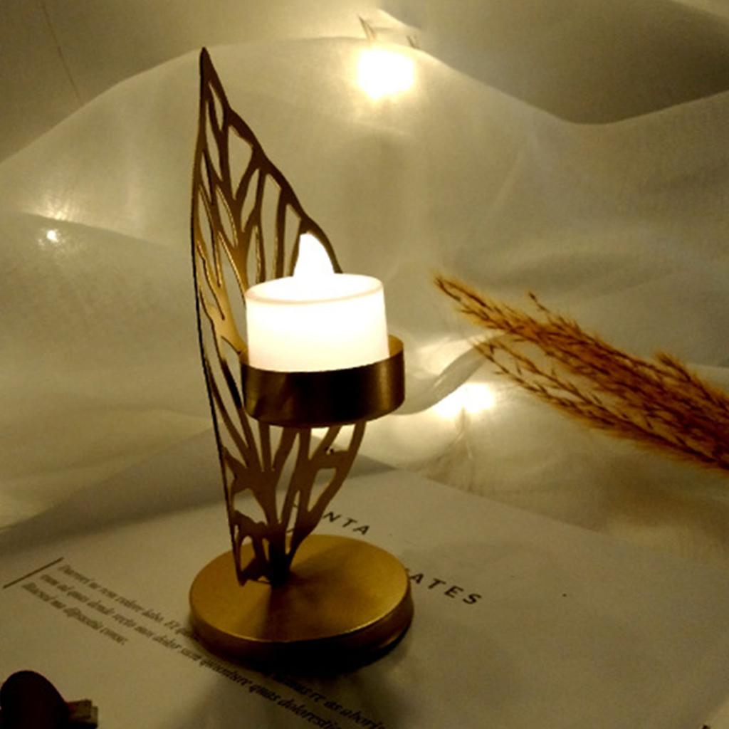 Porte-bougie Rétro Feuille Bougeoir Ornement Décoration de Bureau pour Dîner Romantique Décorations de Table de Salle à Manger Événement de Mariage