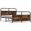 VidaXL Metal Bed Frames Without Mattress Smoked Oak 137x190 Cm, Bedroom Furniture, Double Bed, Bed Base, Bed, 3318634