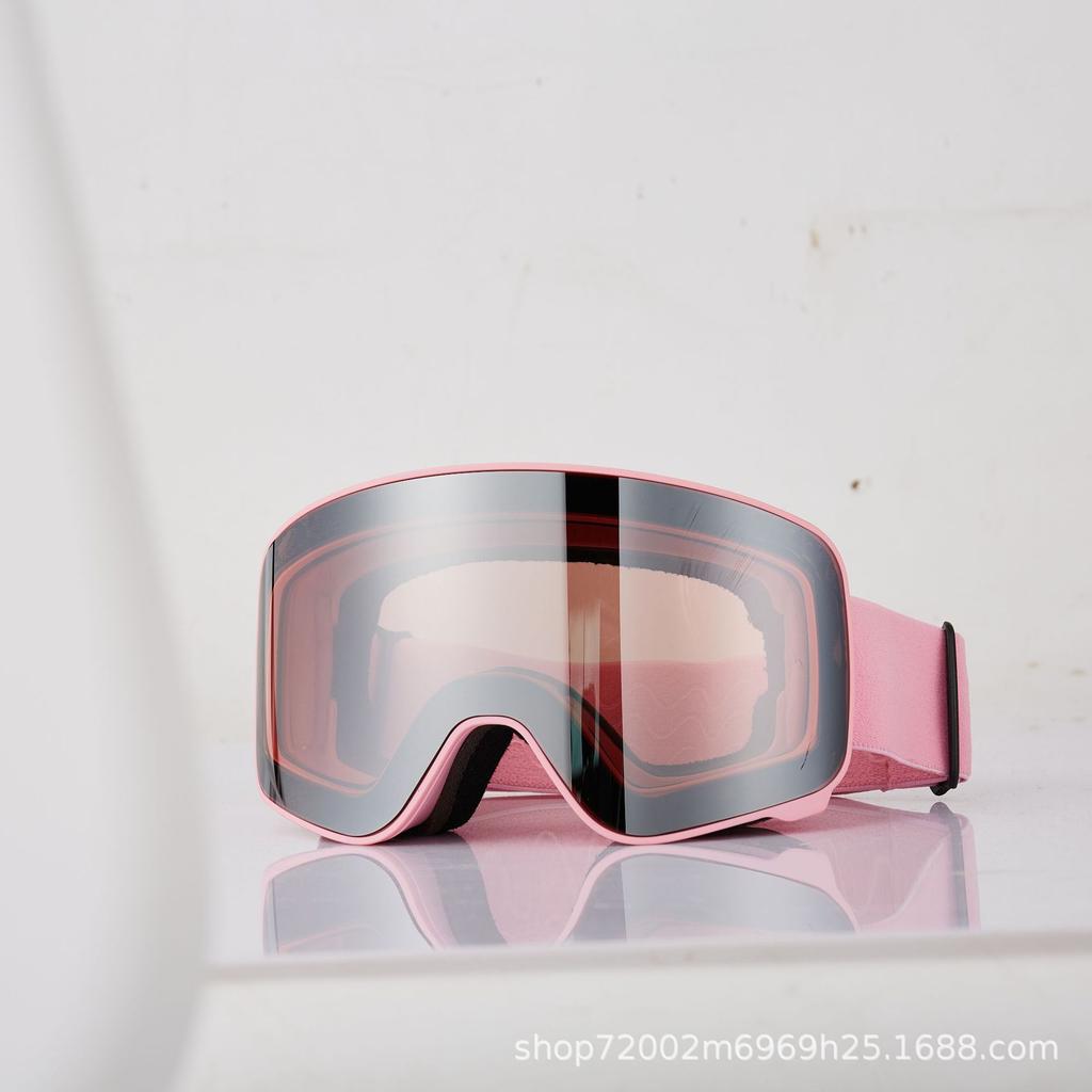 Ski goggles with double layers, anti-fog, anti-wind and sand, compatible with prescription glasses, magnetic dual lenses, UV protection