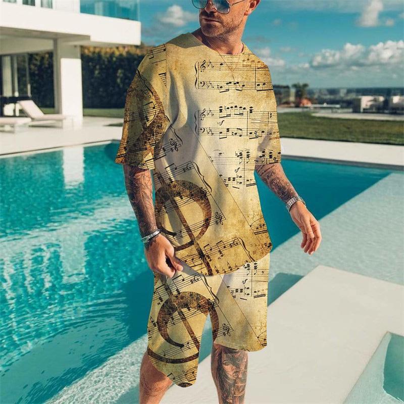 

Vintage Dragon Pattern Men s T-shirt Set Summer Trend 6XL