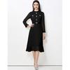 Elegant French Socialite Lace Waist-Cinching Slim Dress with Belt for Women
