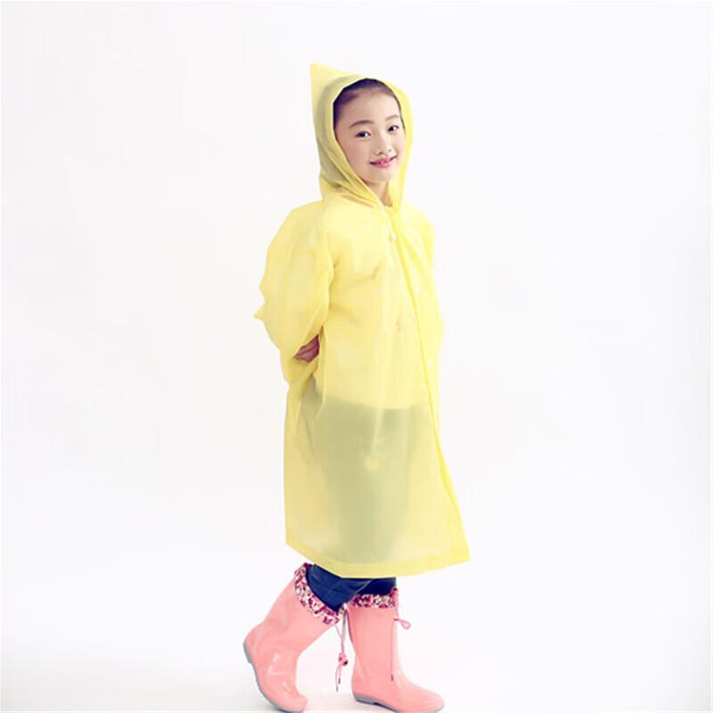 BANANA TRIP Disposable Raincoat (New Material), Children's Thickened Outdoor Hooded Four-Button One-Piece Rain Poncho, Blue, 1 Piece