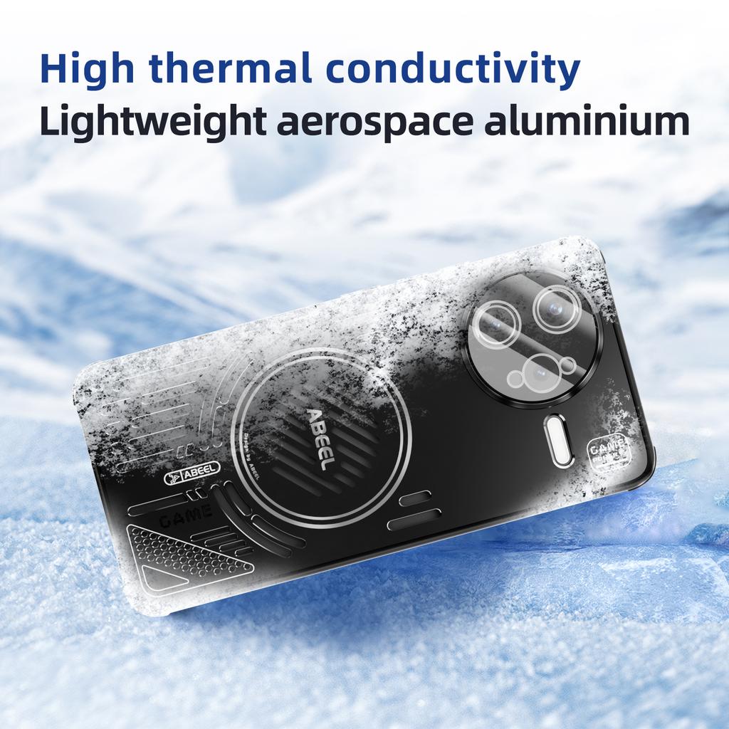 ABEEL For Xiaomi Redmi K80 Pro 5G/Poco F7 Ultra 5G Magnetic Case Aluminium Alloy+PC+TPU Hollow Heat Dissipation Phone Cover