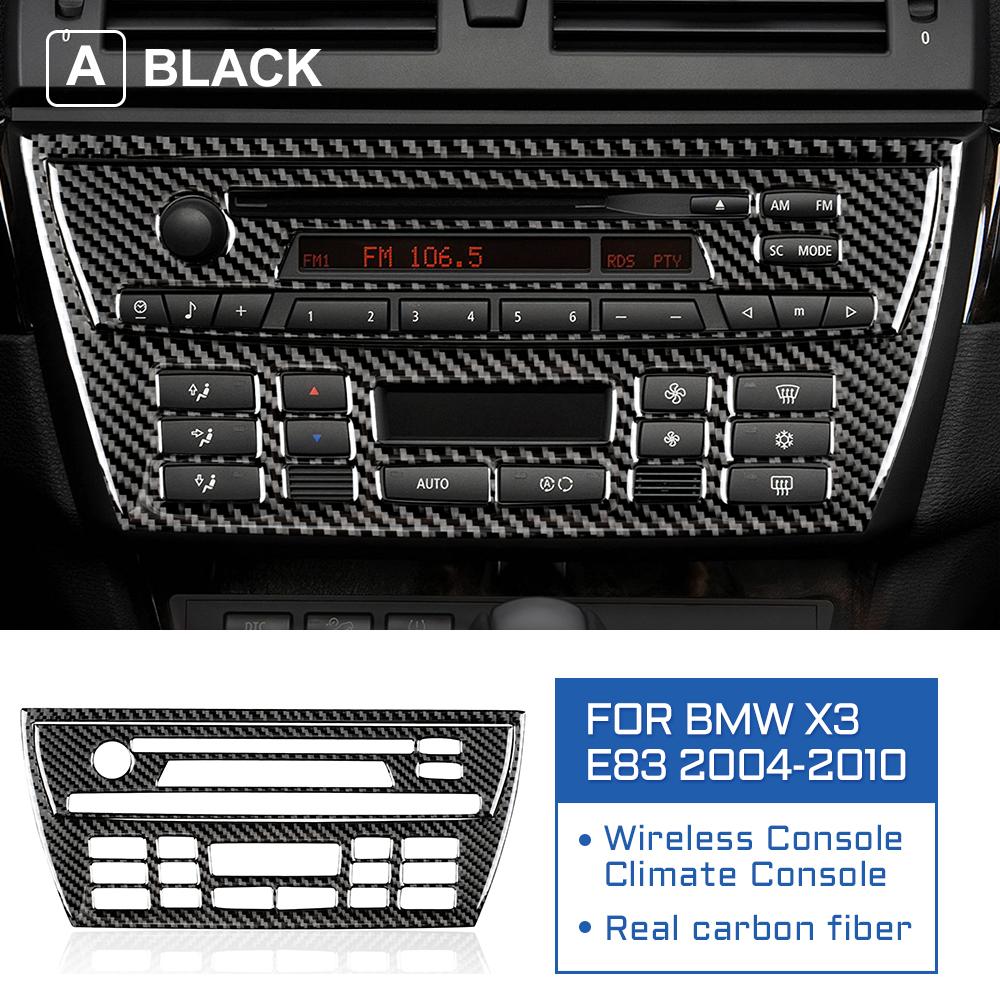 Carbon Fiber Style Interior Sticker for BMW X3 E83 2004-2010 AC CD Panel Cover Trim