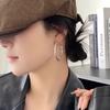 925 Hong Kong Style Earrings Temperament Circle Earrings Personality Versatile Internet Celebrity Simple Earrings