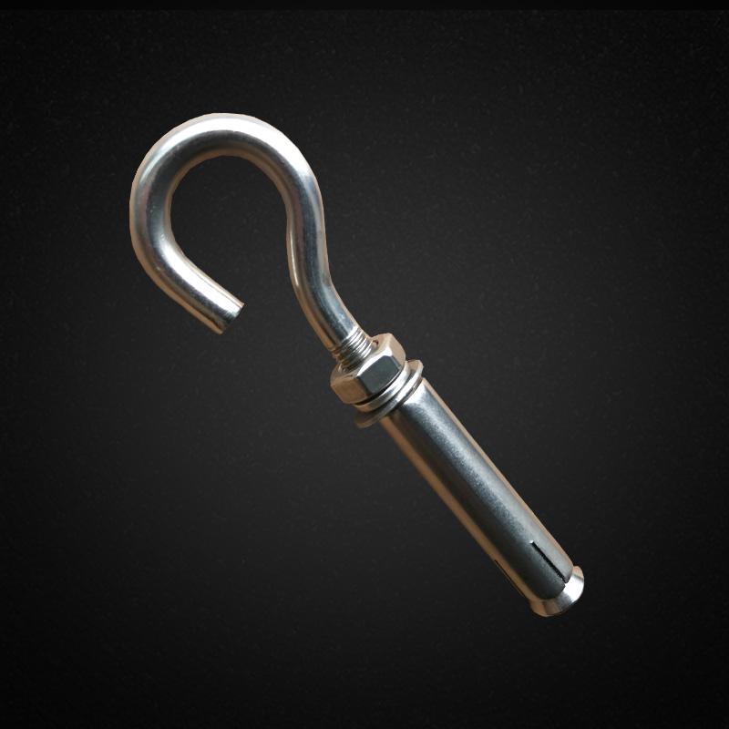 304 Stainless Steel Eye Bolt Hook with Expansion Bolt, Manhole Cover Fall Prevention Net, Spring Hook, Anti-Detachment, M8