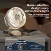 Ventilador de escritorio portátil de 6 pulgadas con luz LED recargable y clip potente por USB