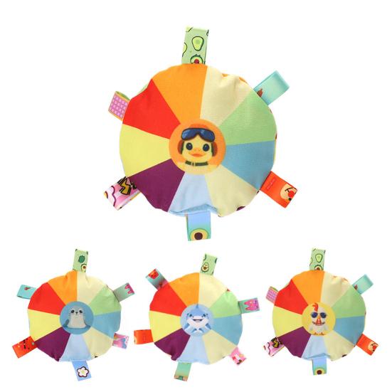 Flying Disc Soft Dog Toy Rainbow Plush Flying Saucer Pet Toss Toy with Bell Interactive Outdoor Training Puppy Chew Toy for Small Medium Large Dogs