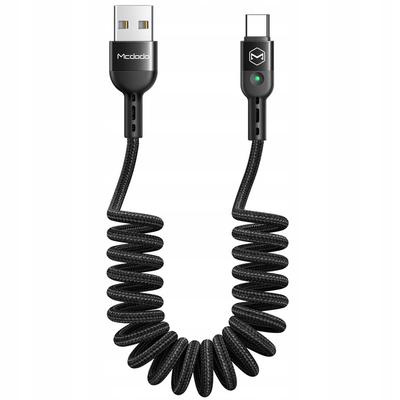 Mcdodo Kabel Usb-C Spiralny Sprężynowy Szybkie Ładowanie Usb Typ C Led 2M