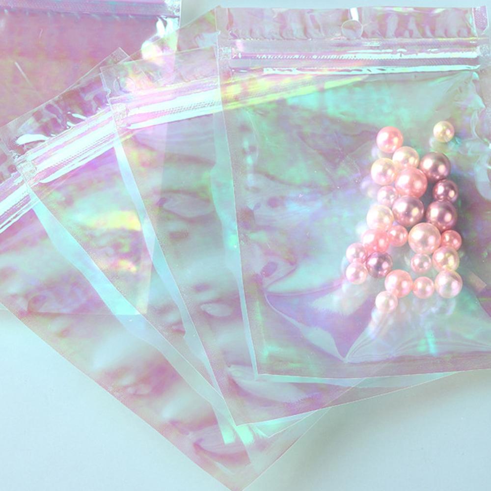 

20 шт. Лазерная сумка, подарочная упаковка, прозрачный герметичный пакет, подходит для ювелирных изделий, праздничных подарков, конфет, ювелирных изделий, пакет с застежкой-молнией