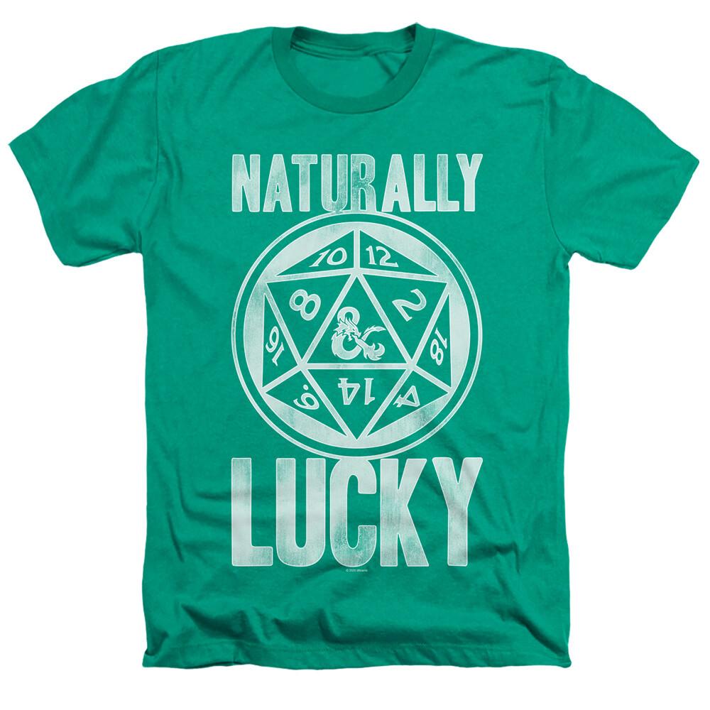 

DUNGEONS amp; DRAGONS NATURALLY LUCKY Licensed Adult Men039;s Heather Tee Shirt SM-3XL Unisex T-Shirt S