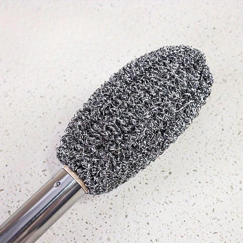 Xiaomi Stainless Steel Pot Brush with Long Handle, Steel Wire Ball Brush and Long Rod Cleaning Brush Dish Brush Kitchen Cleaning Tools