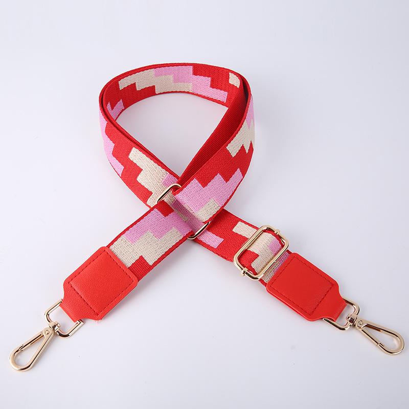 New Fashion Personalized Square Ethnic Style Bag Strap 38mm Adjustable Shoulder Strap Woven Polyester Bag Shoulder Strap