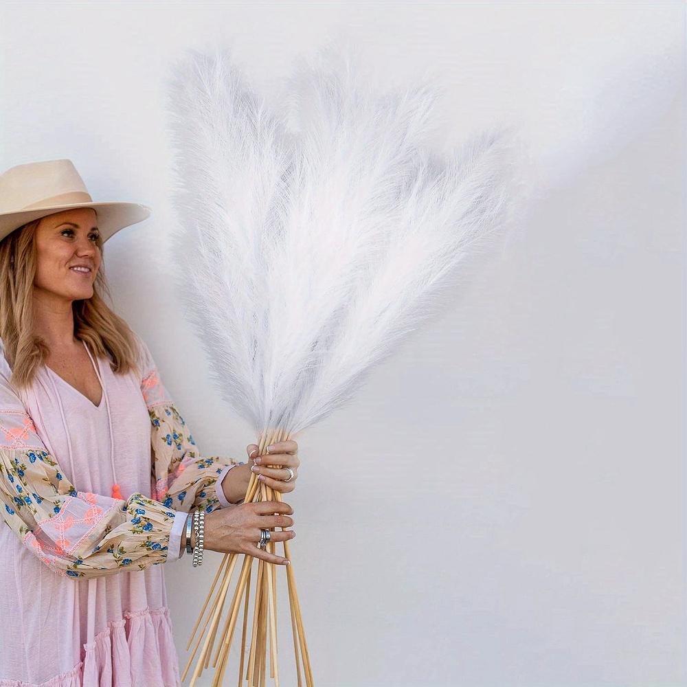 

4 шт. стебли, большие искусственные пампасы высотой 110 см, искусственные пампасы, цветочные искусственные пампасы, ветки травы, растения для домашней кухни, декор в стиле бохо белый