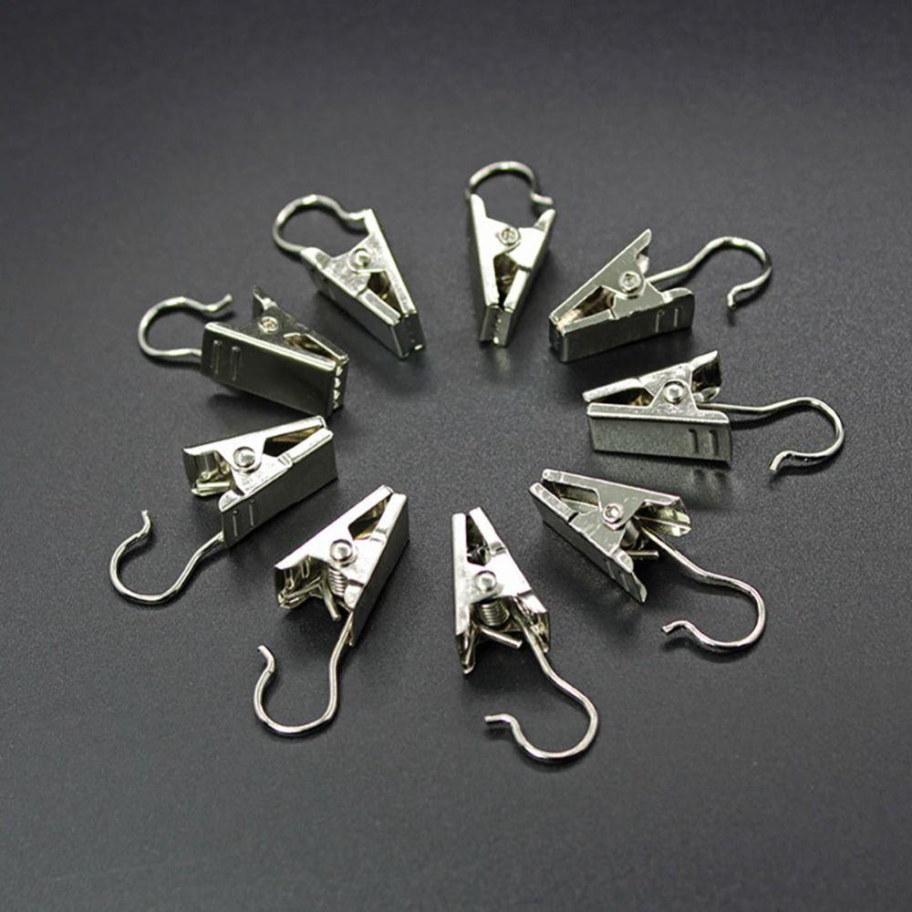 100Pcs Hanging Window Curtain Clips Stainless Steel Drapes Clamp Drapery Holdbacks  for Tapestry