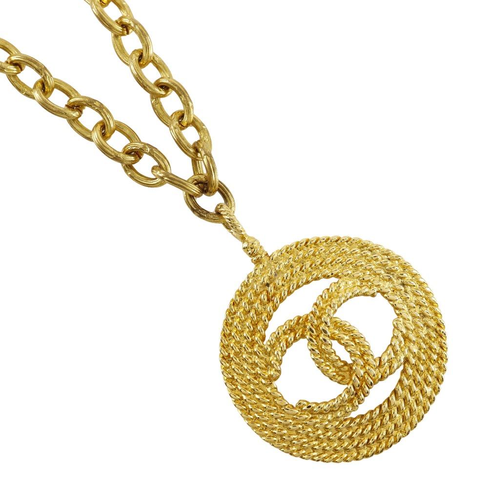 

CHANEL COCO Mark Necklace vintage Plated Gold 105g Women Used