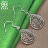 Retro 925 Sterling Silver Hollow Water Droplet Drop Earrings For Lady Birthday Wedding Party Versatile Design Jewelry Accessorie