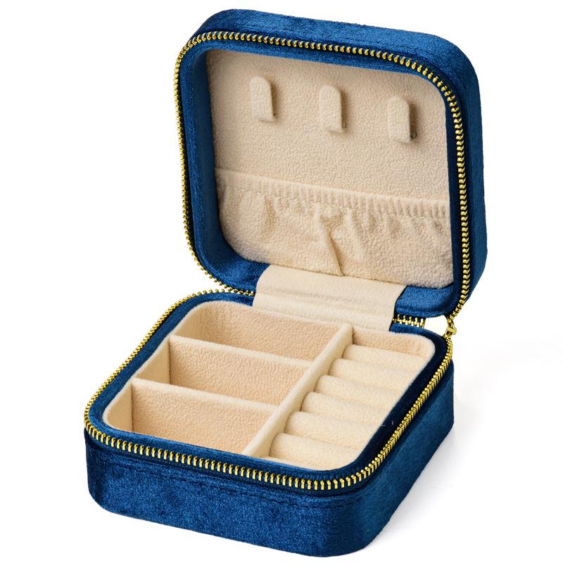 Velvet Travel Jewelry Box for Ear Studs, Necklaces, and Rings