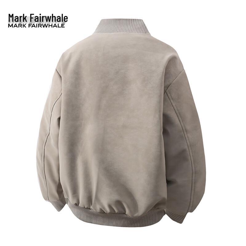 Mark Fairwhale Men's Stand-Collar Faux Leather Fleece-Lined Jacket