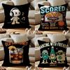 American Retro Print Cushion Cover Anti-dustmite Pillowcase Invisible Zipper Silky Short Plush Sofa Cushion Cover