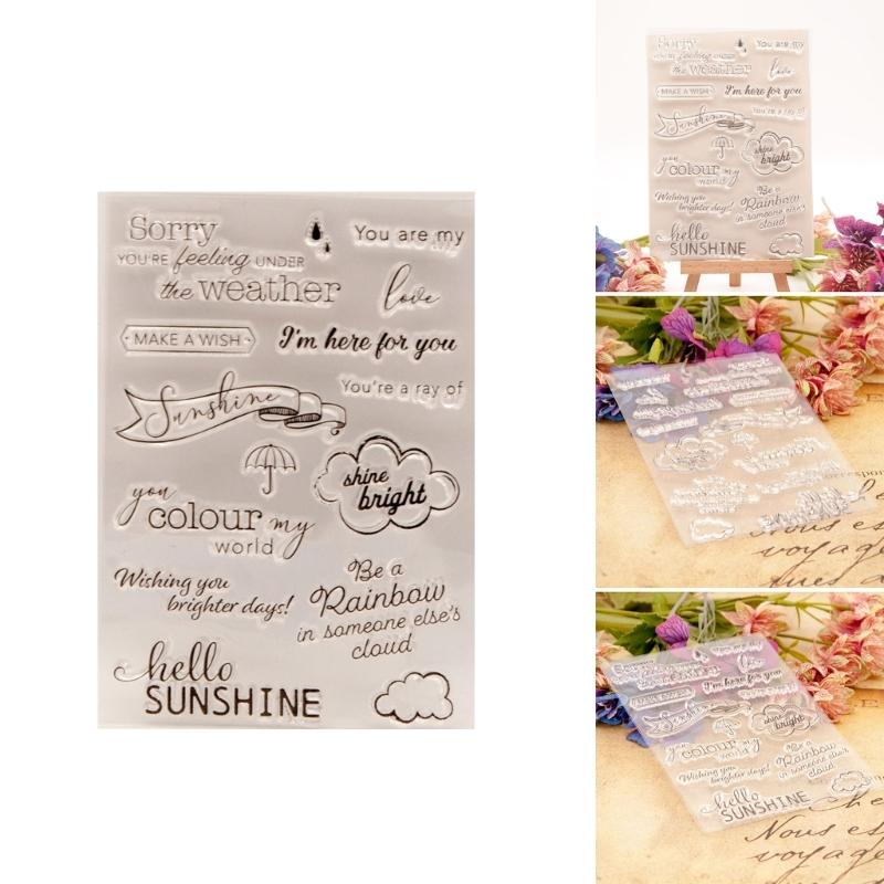 Grußworte Stempelkissen Segenworte Klarer Silikonstempel für Scrapbooking Kartenbasteln, Fotoalbum Dekoration