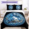 Polar Bear Glass Pattern Bedding,Quilt Set Quilt Cover Pillowcase Home Birthday Gift (1*duvet Cover+2*pillowcase,without Core)