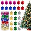 Shiny Electroplated Christmas Ornament Balls 24 Pcs, 4 Cm Colorful Tree Baubles, Plastic Holiday Hanging Decorations Set