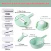 9-in-1 Multifunctional Vegetable Cutter and 12-Piece Grater Set for Potato and Carrot Shredding