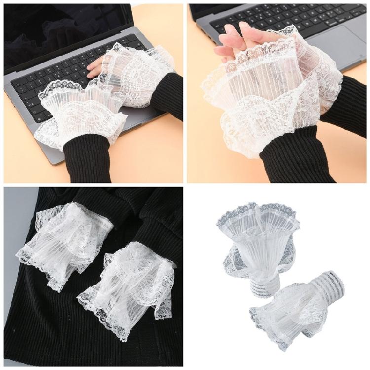 Fairy Wrist Cuffs Detachable Elegant Wristband Flared Organ Ruffled Wristband