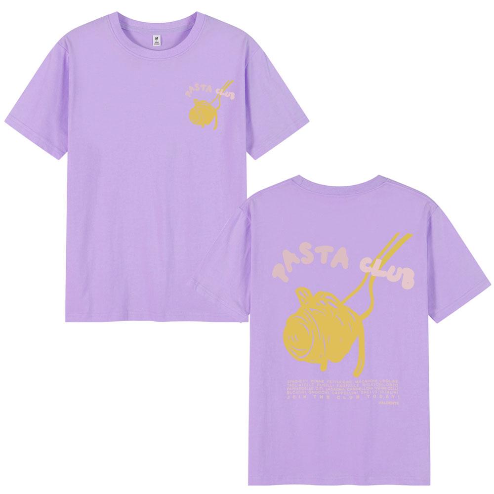 Pasta Club T-shirt Retro Delicious Foodie Design Fashion Print T Shirt Men's Women Oversized Summer Hip Hop Oversized T-shirts