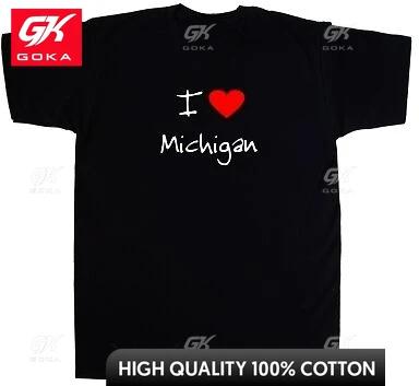 I Love Heart Michigan Graphic T Shirts Unisexs Clothing New in Tops Tees Cotton Women S