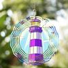 Colorful Lighthouse Wind Chime Metal All Weather Outdoor Decor for Garden Patio Yard No Battery Needed Easy To Install Wind Spinner