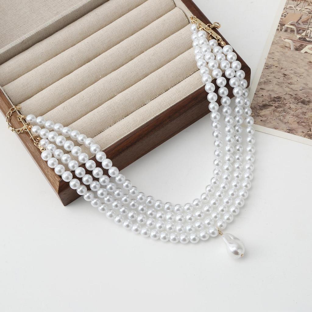 Elegant European & American Multi-layer Baroque Pearl Necklace for Women