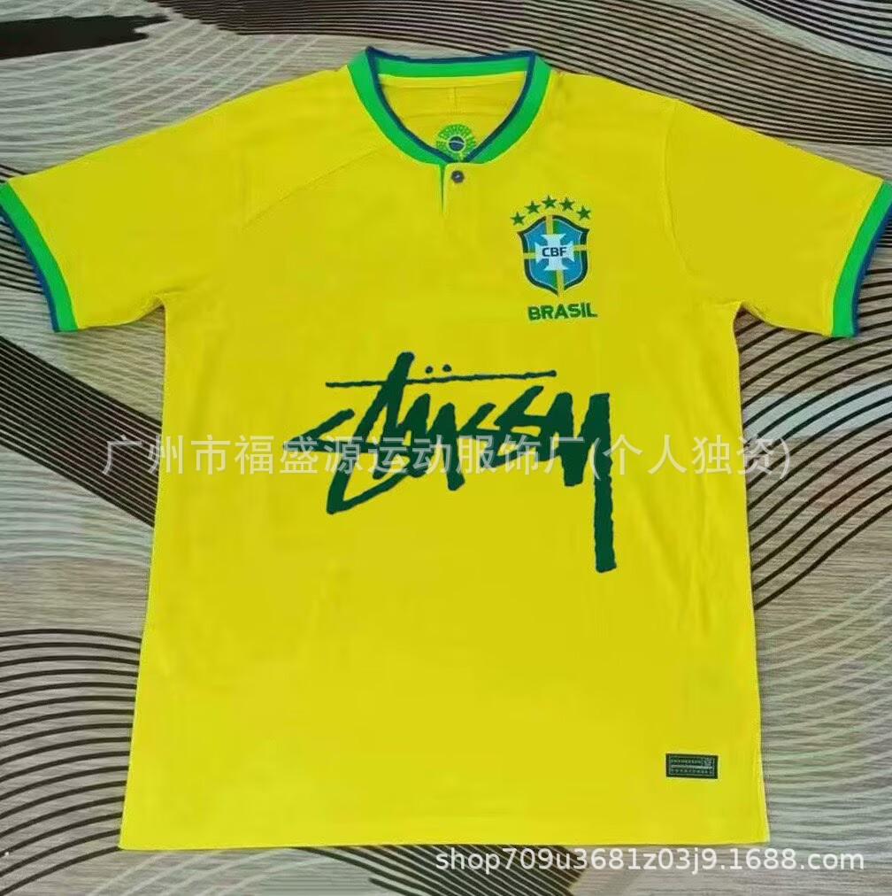 Retro Jersey Brazil Argentina Germany England Portugal Spain Signature Short Sleeved Football